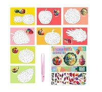 Activity Books with Puzzle Stickers | DIY Kit 3D with Numbers - Collage Kit with 3D Stickers, Educational Activities for Home School Travel Boys Girls Plane Car Christmas Birthday