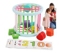 Activity Cube Bins, Sensory Shape Sorting Blocks, Toy | Color Number Sensory Toys, Sorting Toy for with 10 Double-Sided Digital Cards for Home, School and