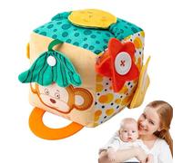 Activity Cube - Busy Cube Soft Baby Tissue Box Toy | Toddler Travel Toys, Sensory Balls For Kids, Family, Friends, Home, Thanksgiving, Christmas