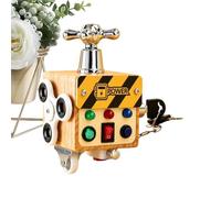 Activity Cube LED Ammeter Design On-Off Button Box Game | Kids Wooden Educational Activity Center for Boys Girls Young Children Focus Curiosity Language Preschool Kindergarten