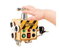 Activity Cube LED Educational Focus Training Ammeter Toy | Kids Wooden Educational Activity Center for Boys Girls Young Children Focus Curiosity Language Preschool Kindergarten