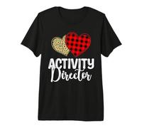 Activity Director Plaid Leopard Print Hearts Appreciation Premium T-Shirt