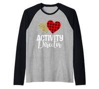 Activity Director Plaid Leopard Print Hearts Appreciation Raglan Baseball Tee