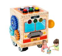 Activity Game for Children - LED Light Learning Board - Children's Activity Game with Bus Figure, for Preschool Children 1-3 Years Living Room Bedroom and Nursery