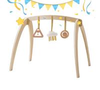 Activity Gym - Wooden Frame with Sensory Rattles | Foldable Play Centre for Nursery & Travel - Motor Skill Development Floor Stand for &
