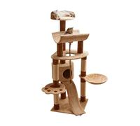 Activity Indoor Cat Tree, All In One Cat Rest Hub with Hanging Toy and Hammock, Multi Functional Cat Furniture for Kittens Adult Cats
