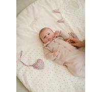 Activity Mat in Cotton Muslin with Liberty Fabric Details, ENVIE DE FRAISE pale pink