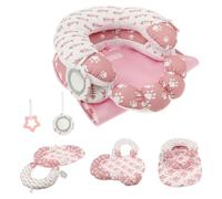 Activity Mat with Time on the Belly Cushion - Baby Floor Seat with Removable Support Pillow to Prevent Reflux | Early Educational Game for Sensory Development in Nursery Room