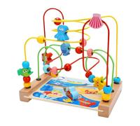 Activity Maze - Wood Track Bead Toy, Interactive Play Table, Cognitive Development Game, Safe Wooden Accessory | Roller Coaster Bead Maze with Bright Colors for Kids Age 1 3 Enterta