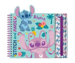 Activity Notebook with Case Kids Licensing Disney Stitch Bleu 28x25x2 cm
