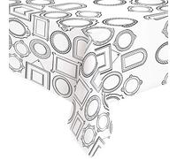 Activity Paper Table Cover for Adults (137cm x 213cm) - Premium White Paper Tablecloth with Unique Designs for Parties, Crafting & More - 1 Pc