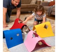 Activity Rug for Pets - 35.43 Inch Cat Play Mat | Foldable Tunnel Rug - Interactive Blanket with Holes Made of Felt Material This Play Area Reduces Boredom and Is Ideal for Cheese