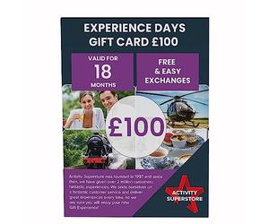 Activity Superstore £100 Experience Days Gift Card - Choose from 1,200 options, Driving Experience, Spa & Pamper Experience, Weekend Breaks, Couples Gifts, Retirement Gifts