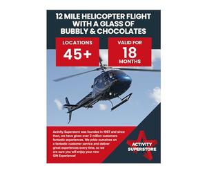 Activity Superstore 12 Mile Helicopter Flight with Bubbly & Chocolates Gift