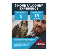 Activity Superstore 3 Hour Falconry Experience, 18-month Validity, Experience Days, Bird Gifts, Experience Days, Birthday Gifts