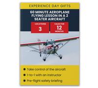 Activity Superstore 60 Minute Aeroplane Flying Lesson in a 2 Seater Aircraft Experience Activity Superstore Multicolor