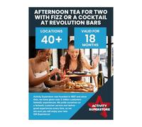 Activity Superstore Afternoon Tea for Two with Fizz or A Cocktail at Revolution Bars, Available at 40+ UK Locations, 18-month Validity, Experience Days, Afternoon Tea Experience, Cocktail Gifts