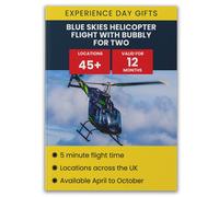 Activity Superstore Blue Skies Helicopter Flight With Bubbly For Two Gift Experience Multi One Size