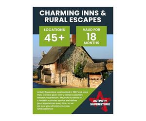 Activity Superstore Charming Inns & Rural Escapes Gift Experience Voucher for Two, Available at 40+ UK Locations, 18-month Validity, Experience Days, Overnight Stay