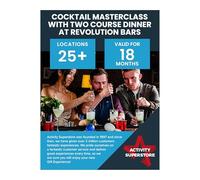 Activity Superstore Cocktail Masterclass with Two Course Dinner at Revolution Bars, Available at 25+ UK Locations, 18-month Validity, Experience Days, Cocktail Gifts, Dining Experience