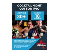 Activity Superstore Cocktail Night Out for Two, Available at 30+ UK Locations, 18-month Validity, Cocktail Experience, Experience Days, Couples Gifts, Romantic Gifts