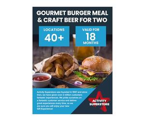 Activity Superstore Gourmet Burger & Craft Beer for Two Gift Voucher