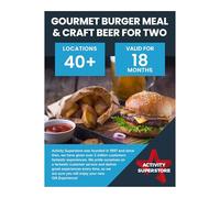 Activity Superstore Gourmet Burger & Craft Beer Gift Experience Voucher for Two, Available at 40+ UK Locations Nationwide, Experience Days, Dinner for two, Retirement Gifts