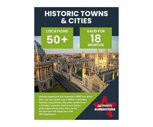 Activity Superstore Historic Towns & Cities Gift Experience Voucher, Two Night Getaway, Available at 50+ UK Locations, Experience Days, Short Breaks UK, Couples Gifts, Wedding Gifts