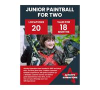 Activity Superstore Junior Paintball for Two, Available at 20 UK Locations, 18-month Validity, Experience Days, Paintball Gifts, Couples Gifts, Birthday Gifts