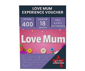 Activity Superstore Love Mum Gift Experience Day Voucher, Choose from 400 Options, Photoshoots, Sightseeing Tours, Dining Experiences, Driving, Adventure days, Mother's Day Gifts