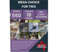 Activity Superstore Mega Choice for Two Gift Experience Voucher, 550 Options Available, 18-month Validity, Experience Days, Days Out, Couples, Retirement