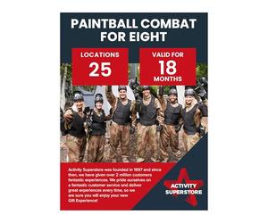Activity Superstore Paintball Combat for Eight, Available at 25 UK Locations, 18-month Validity, Experience Days, Paintball Gifts, Couples Gifts, Birthday Gifts