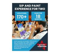 Activity Superstore Sip and Paint Experience for Two, Available at 170+ UK Locations, 18-month Validity, Experience Days, Painting Gifts, Couples Gifts, Prosecco Gifts