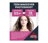 Activity Superstore Teen Makeover Photoshoot, Available at 55+ UK Locations 18-month Validity, Experience Days, Make Up Gifts, Gifts for Teenagers, Foundation, Birthday Gifts