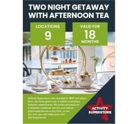 Activity Superstore Two-Night Getaway with Afternoon Tea Gift Experience Voucher, Available at 15+ UK Locations, 18-month Validity, Experience Days, Hotel Stay, Couples Gifts