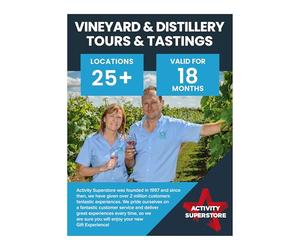 Activity Superstore Vineyard & Distillery Tours & Tastings, Available at 25+ UK Locations, 18-month Validity, Wine Tour, Vineyard, Experience Days, Couples Gifts