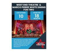 Activity Superstore West End Theatre & Marco Pierre White Dining for Two, World-Class West End show, Experience Days, London Getaway, Retirement Gifts, Dining Gifts