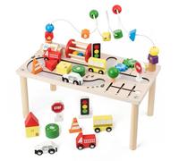 Activity Table for Children from 1 Year Old, Montessori Wooden Toy for Toddlers 1-3, 8 in 1 Activity Table for Babies, Sensory Learning Toy for Maze