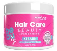 Activlab Hair Care Beauty | 200g Jar with Measure | Rebuild & Nourish Hair | Raspberry-Strawberry Flavor | Marine Collagen, Keratin, Vitamin C, Zinc, Biotin | 7 Active Ingredients