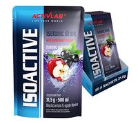 Activlab Isoactive Isotonic Drink | with Yerba Mate | electrolytes | B vitamins | 20 x 31.5g | black currant with apple | 500 ml of drink | handy sachet | 3x laboratory tested | aspartame free