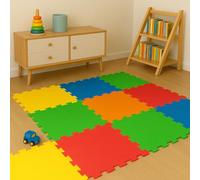 Activo Foam Play Mat 9pcs 29CM x 29CM Large Interlocking Foam Mat for Babies, Toddlers and Kids, Interlocking Soft Play Tiles for Baby Play Room