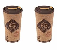 ActivoTex Reusable Coffee Thermos Tumbler 500ml (2 Pcs) Portable Large Thermos Mug with Lid to Go Eco-Friendly Coffee Cup with Lid with Cork for Office Travel