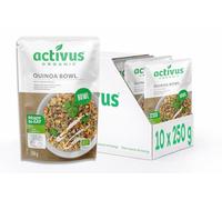 Activus Organic Quinoa Bowl with Vegetables 250g x 10 Pack, Ready Meal Pouches, Heat & Serve - Vegan, Healthy, Bulk Buy, Plant Based Meal with Chickpeas & Sweetcorn, Quick Lunch Or Dinner