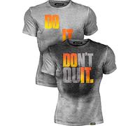 Actizio Sweat Activated Workout Gym Motivational Men's Fitness Shirt, Do It - Don't Quit (Grey, M)