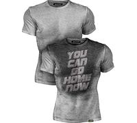 Actizio Sweat Activated Workout Gym Motivational Men's Fitness Shirt, You Can Go Home Now (Grey, S)