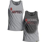 Actizio Sweat Activated Workout Gym Motivational Men's Fitness Tank Top Vest, Burpees - Bucking Furpees (Grey, M)