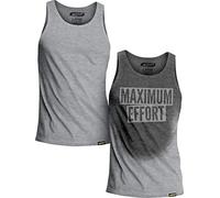 Actizio Sweat Activated Workout Gym Motivational Men's Fitness Tank Top Vest, Maximum Effort (Grey, XL)