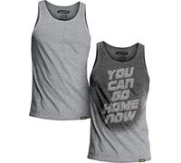 Actizio Sweat Activated Workout Gym Motivational Men's Fitness Tank Top Vest, You Can Go Home Now (Grey, XXL)