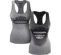 Actizio Sweat Activated Workout Gym Motivational Women's Fitness Tank Top Vest, Workout Complete (Grey, S)
