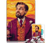 Actor Drinking Red Wine 1000 Piece Jigsaw Puzzle for Adults Teens,Challenging Game And Family Play with Fully Interlocking Randomly Shaped Pieces (38x26cm)
